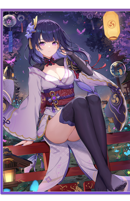 60PCS 67x92mm Holo Anime Card Sleeves for MTG/PTCG ( Raiden Shogun )