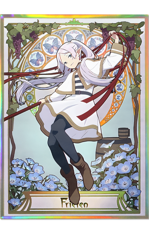 60PCS 67x92mm Holo Anime Card Sleeves for MTG/PTCG ( Frieren )