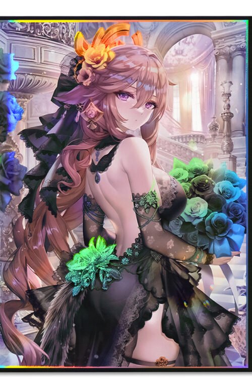 60PCS 67x92mm Holo Anime Card Sleeves for MTG/PTCG ( Yae Miko )