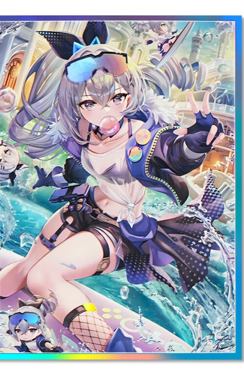 60PCS 67x92mm Holo Anime Card Sleeves for MTG/PTCG ( Silver Wolf )