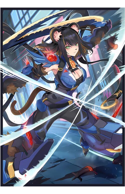 50PCS 63x90mm HOLO Japanese Size Card Sleeves for YGO/Photo Card ( K9-17 "Ripper" )