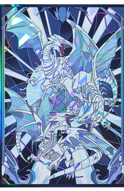 50PCS 63x90mm HOLO Japanese Size Card Sleeves for YGO/Photo Card ( Blue-eyes White Dragon )