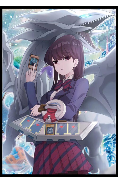 50PCS 63x90mm HOLO Japanese Size Card Sleeves for YGO/Photo Card ( Blue-eyes White Dragon )