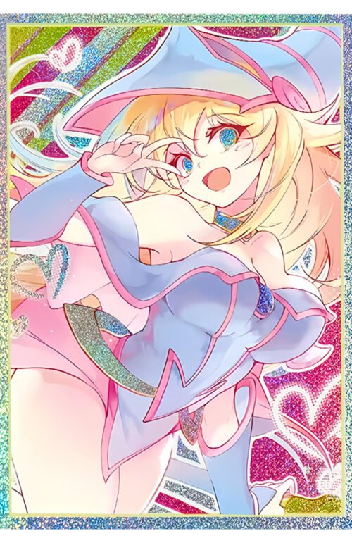 50PCS 63x90mm HOLO Japanese Size Card Sleeves for YGO/Photo Card ( Black Magician Girl )