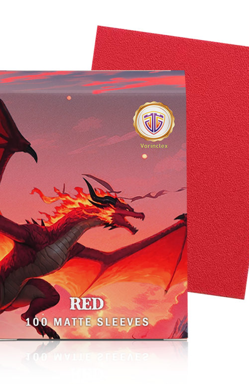 100PCS 66X92MM Matte Card Sleeves for PTCG/MTG Standard Size (Red)