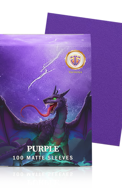 100PCS 66X92MM Matte Card Sleeves for PTCG/MTG Standard Size (Purple)