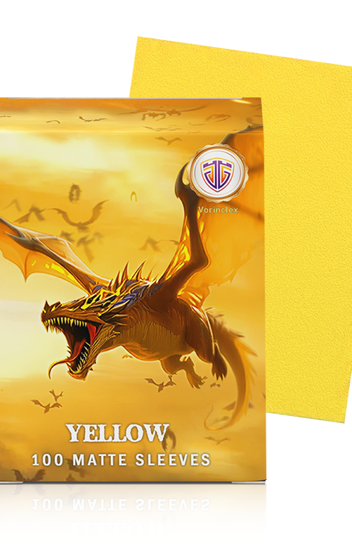 100PCS 66X92MM Matte Card Sleeves for PTCG/MTG Standard Size (Yellow)