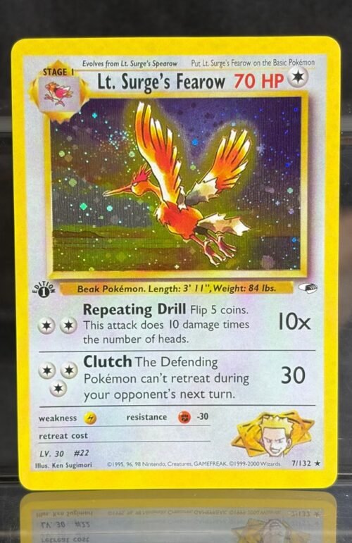 Pokémon Lt. Surge’s Fearow · Gym Heroes (G1) #7 Proxy Card